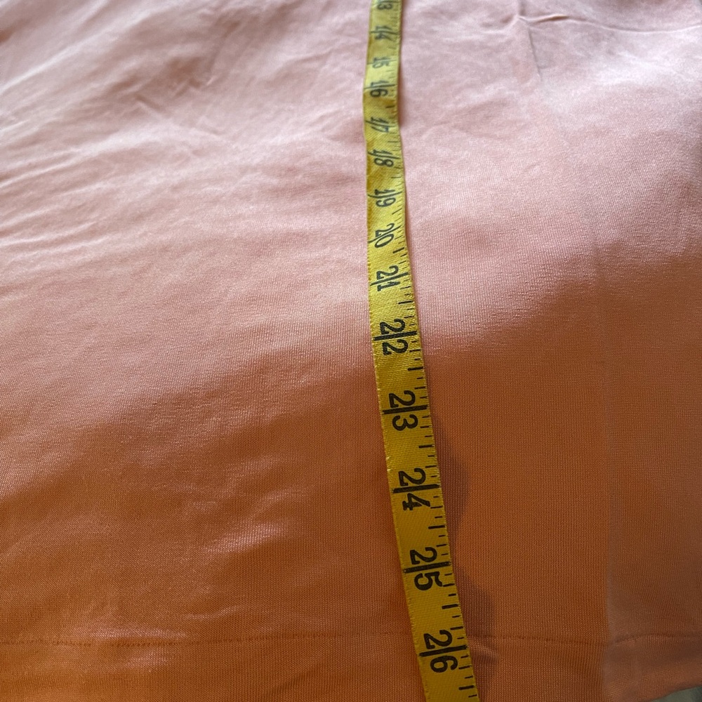 Peach Pink 100% Silk - Short Sleeve Tee Casual Top - Picture 7 of 7